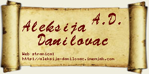 Aleksija Danilovac vizit kartica